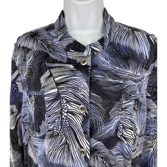 Chico's Long Sleeve Mandarin Collar Button Front Jacket Women's Size 3 US XL - Picture 2 of 11